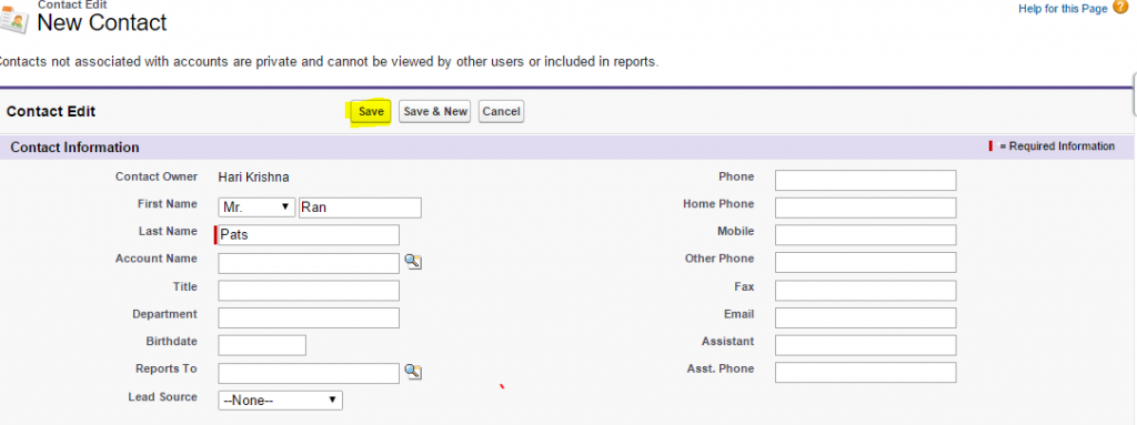 Contact Salesforce