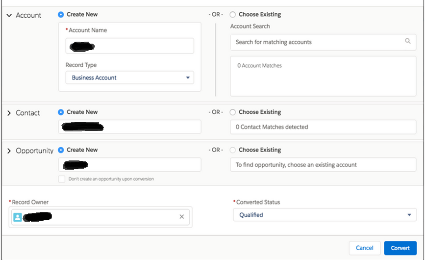 Lead Conversion Process New Lightning