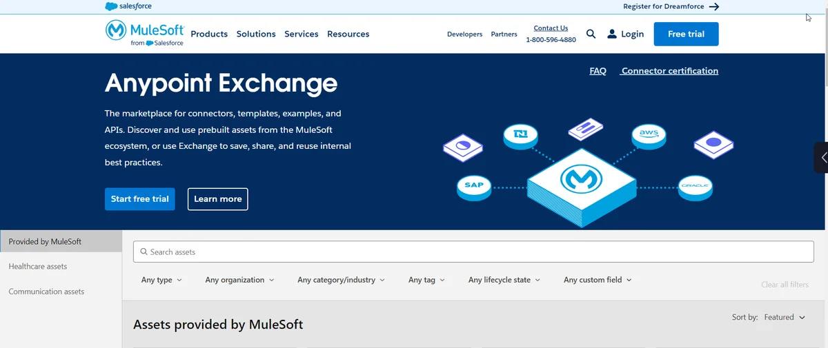 Anypoint Exchange catalog for discovering MuleSoft APIs connectors templates and examples