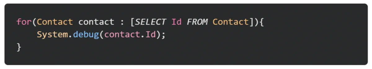 SOQL for loop example for heap-aware apex code