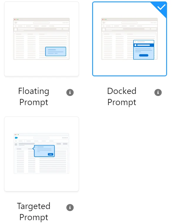 In-App Guidance single prompt configuration for a Lightning page