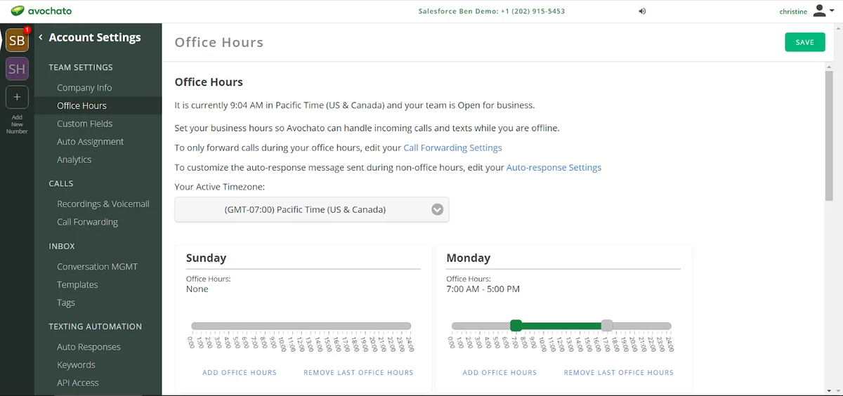 Avochato team assignment and inbox configuration for Salesforce users