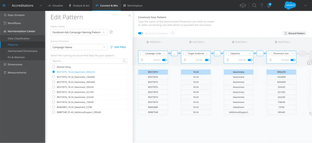 Data Mapping Visualizer used to inspect Datorama field relationships