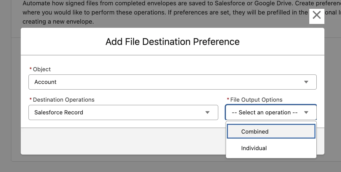 Completed document storage options after Docusign signing in Salesforce
