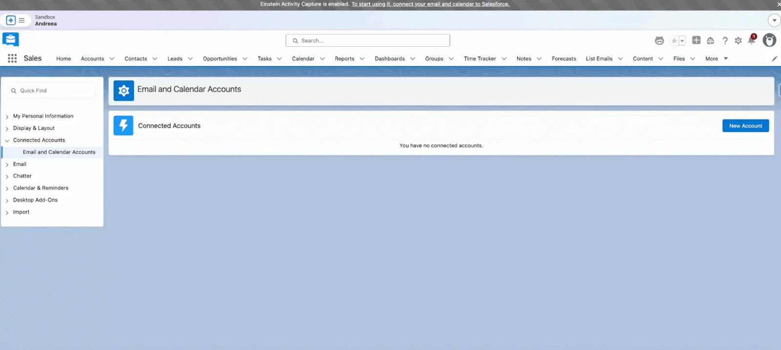 User connection and privacy settings for Einstein Activity Capture email and calendar sync