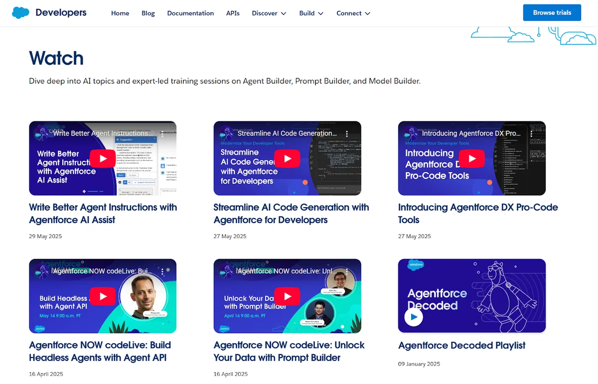 Salesforce Developers Agentforce resources for Agentforce training and hands-on learning