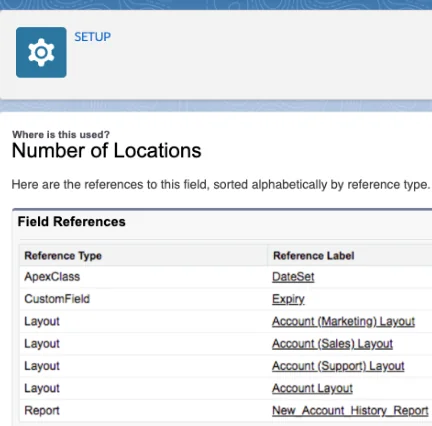 sfdc metadata types dependency view before deployment