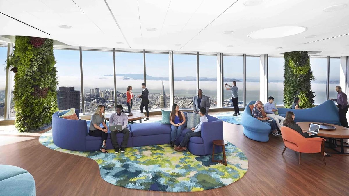 Ohana Floor view inside Salesforce Tower San Francisco on the 61st floor