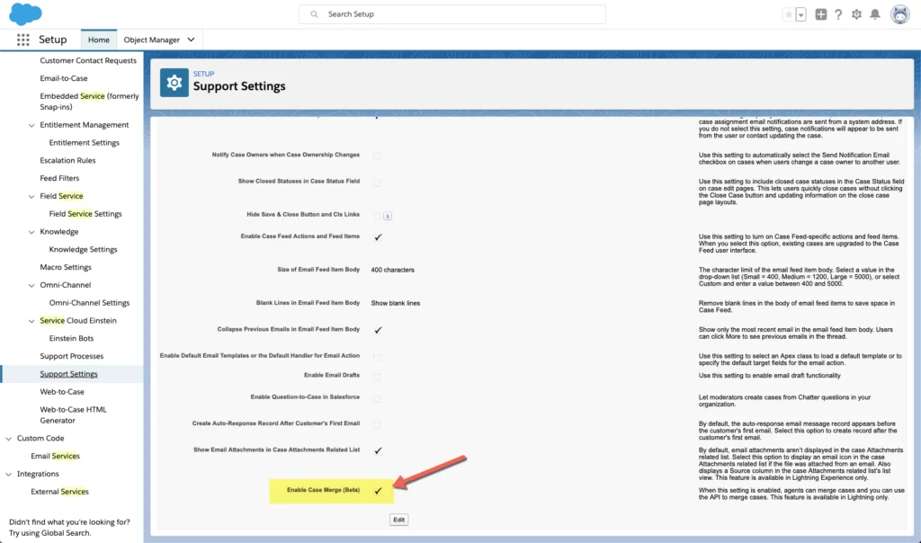 merge duplicate records in case object Salesforce cleanup