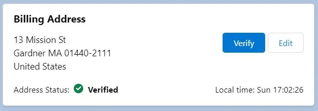 verified address status displayed in Salesforce