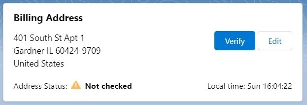 address review status for Salesforce address validation