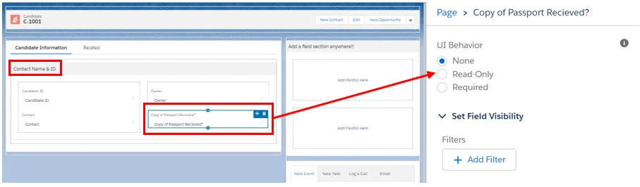 dynamic form salesforce field properties for read only and required UI behavior