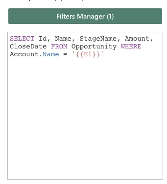 Dynamic worksheet parameters used by a connector Excel SOQL query