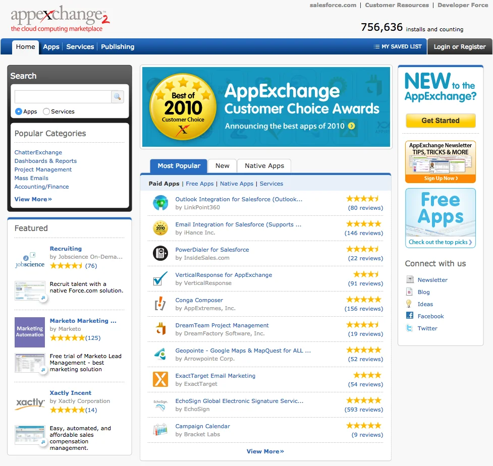 Salesforce AppExchange marketplace milestone for admins and developers