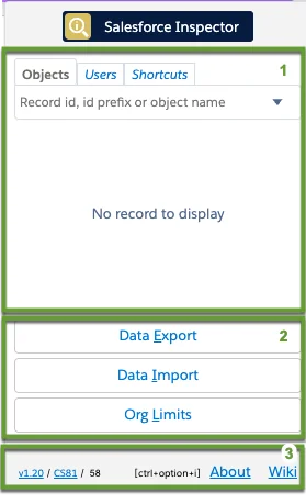 Inspector Reloaded panel showing objects users shortcuts and export tools