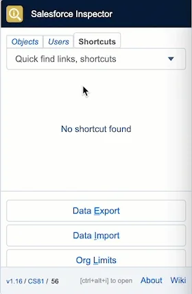 Inspector Reloaded API version setting in the Salesforce side panel