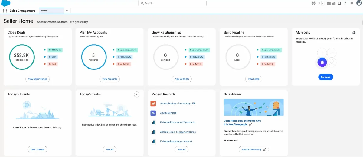 Salesforce products landscape showing core clouds, platform services, and AI products