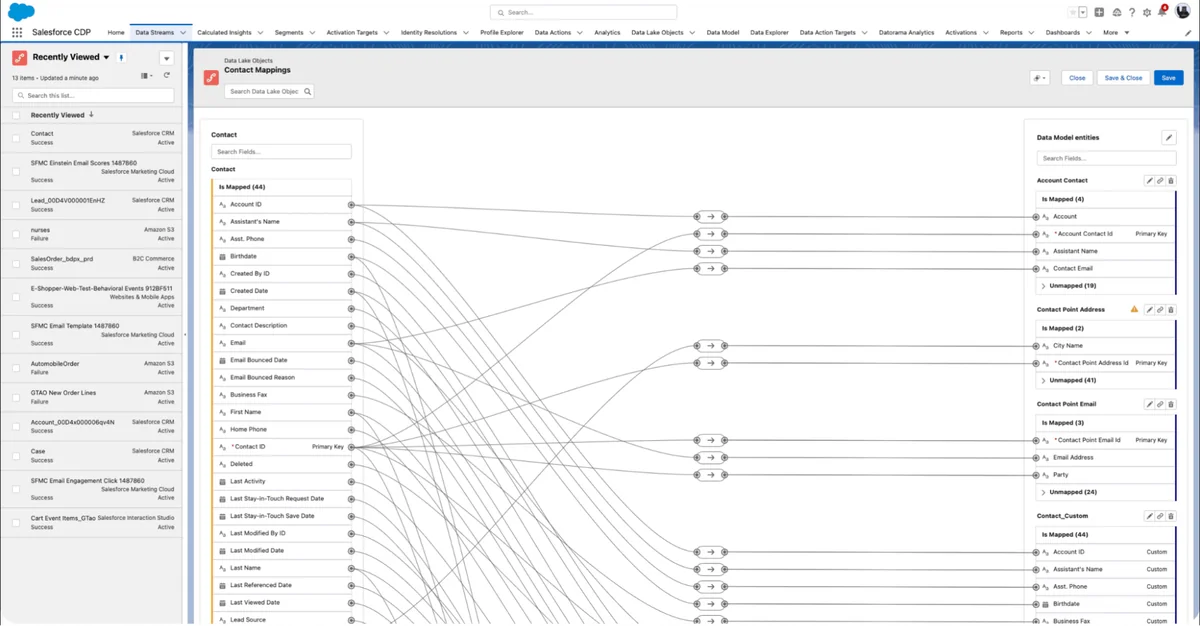 Data 360 and Data Cloud architecture for unifying Salesforce products and external data