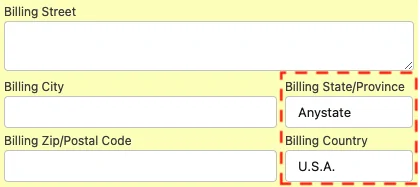 Text field showing inconsistent state data entry without salesforce state/province picklist values