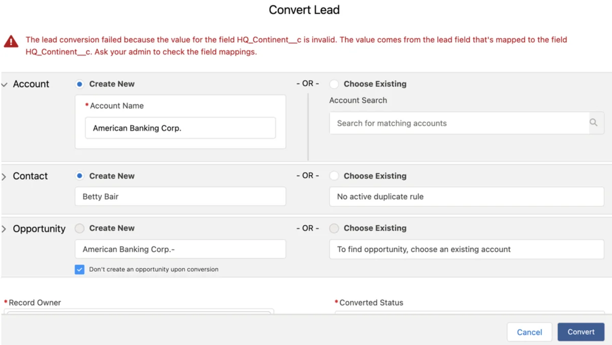 salesforce state/province picklist us canada list lead conversion error from unmatched picklist values
