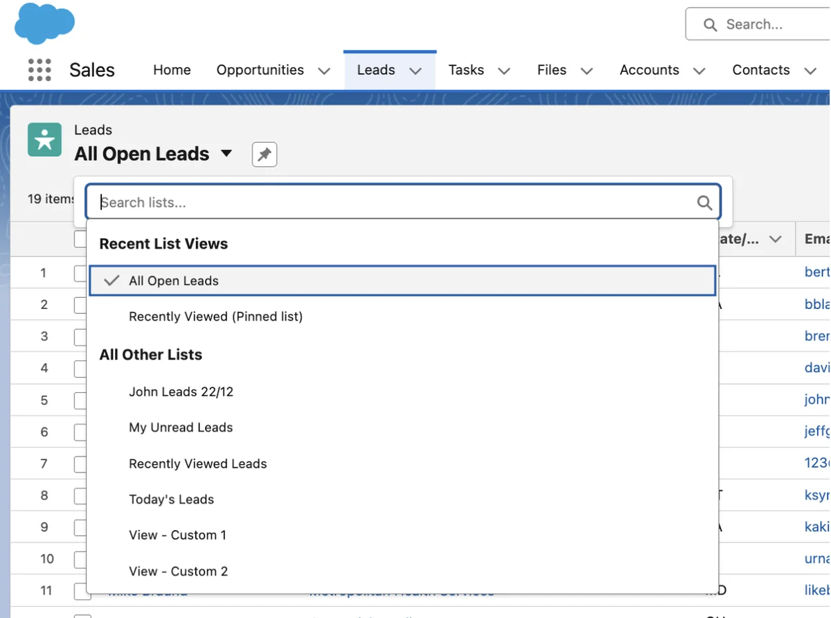 Summer 25 release list view selector search experience in Lightning Experience