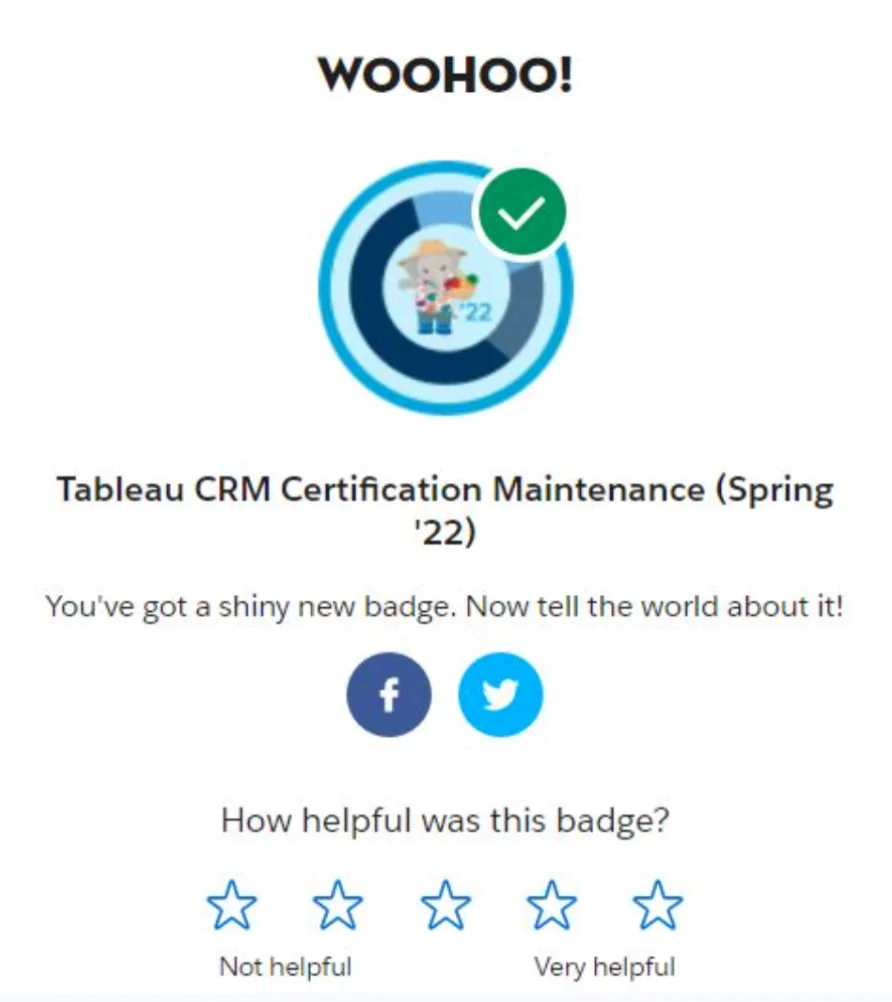 Salesforce maintenance exam interface on Trailhead platform