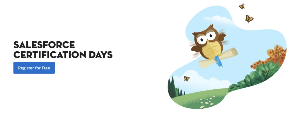 Salesforce Certification Days webinar registration page