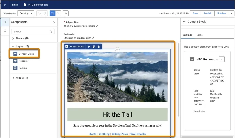 Reusable content blocks in Salesforce marketing release notes workflow