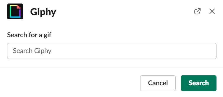 Search Giphy to send a GIF on Slack with a typed phrase