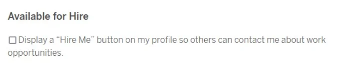 Tableau Public profile hire me button for career opportunities