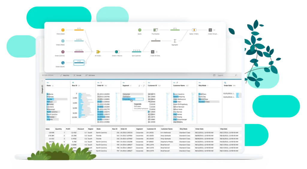 Tableau Prep Builder data preparation workflow interface
