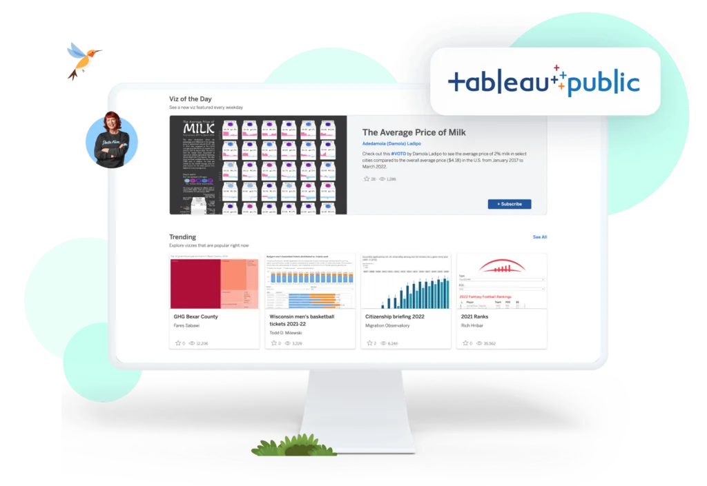Tableau Public gallery showing data visualization examples