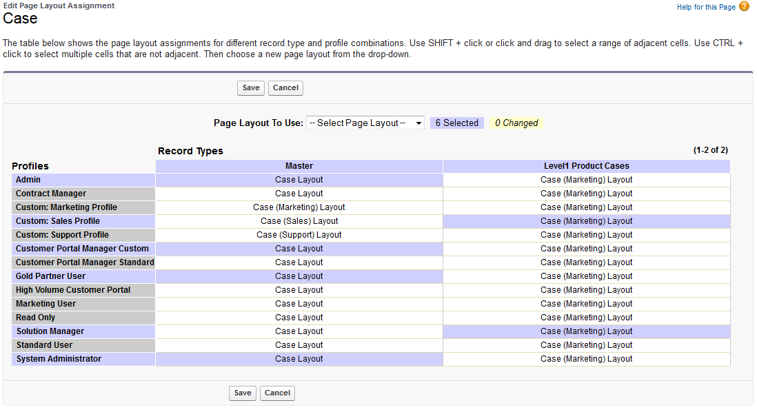 record type assignment to profile