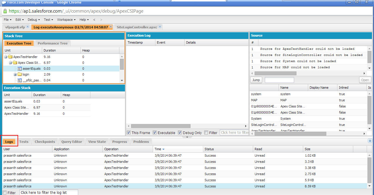 Debugging and Tuning in Salesforce.com