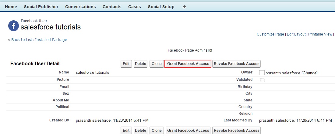 Adding Facebook Account to Salesforce.com