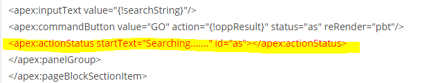 actionStatus tag in visualforce