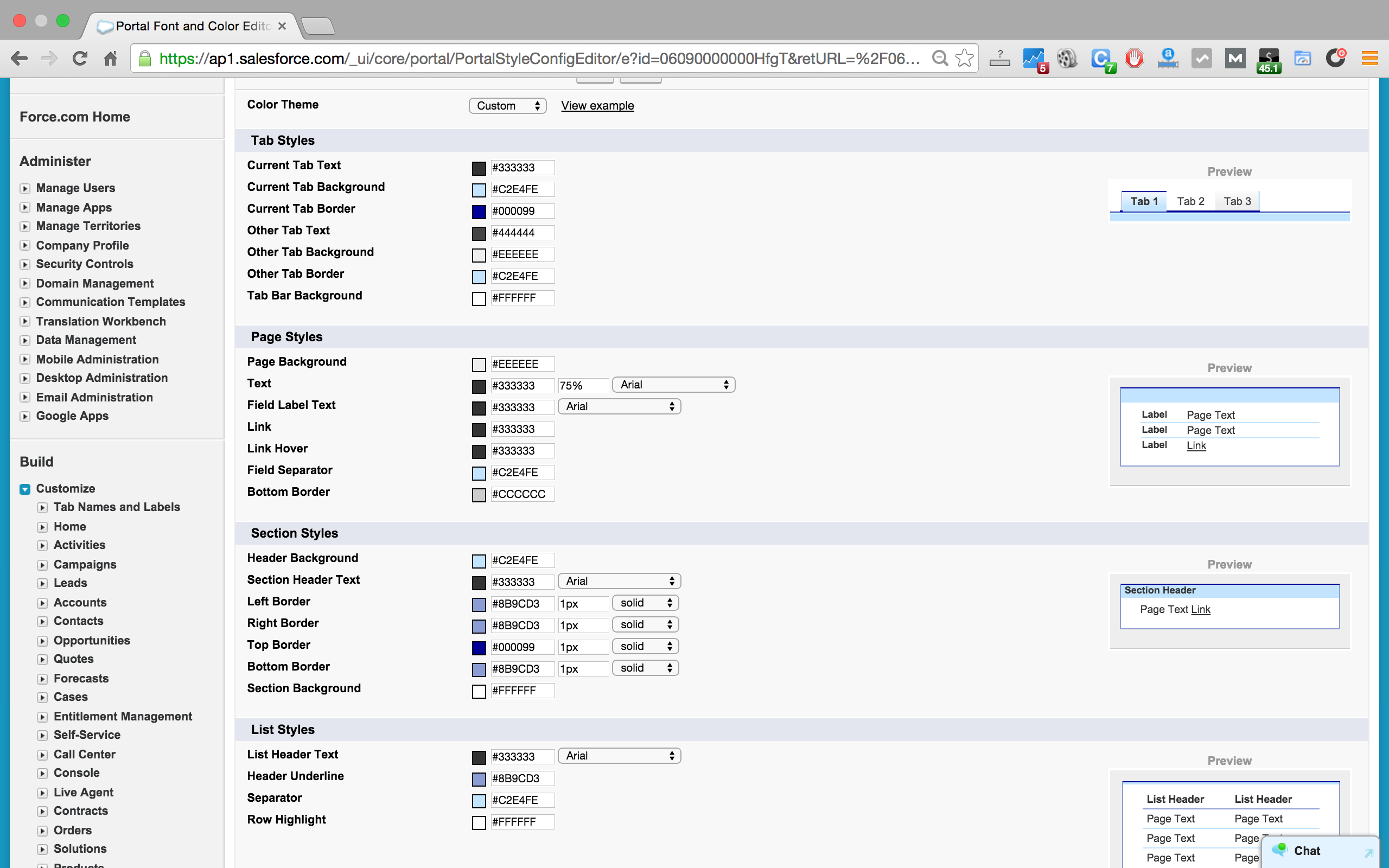 Customising Salesforce Customer Portal Fonts and Colors